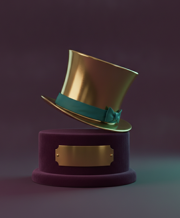 The Mad Hatter Awards top hat trophy